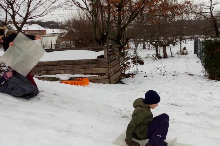 Sněhuláci a sáňkování