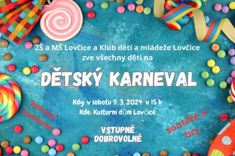 Pozvánka na DĚTSKÝ KARNEVAL