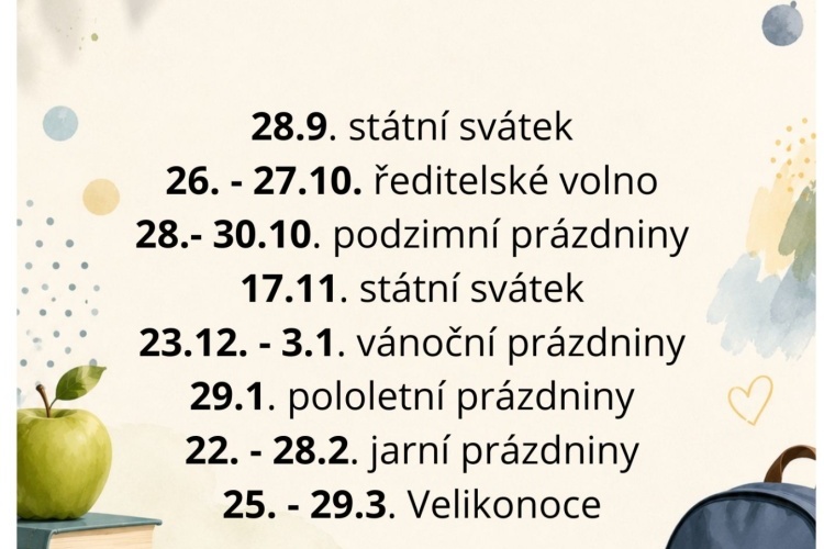 Organizace školního roku 2026/2027