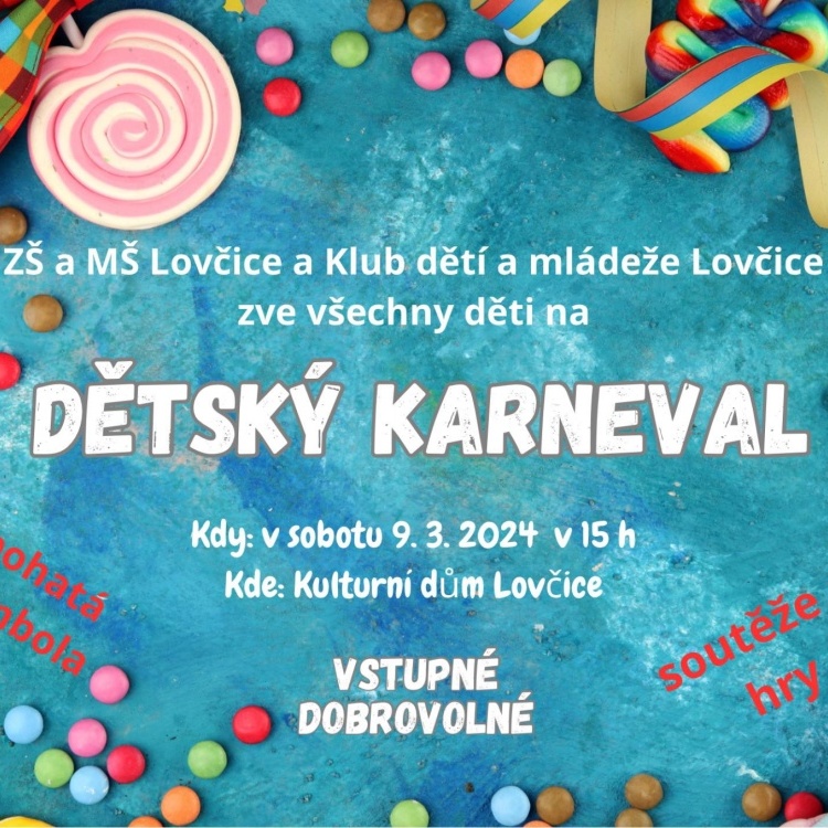 Pozvánka na DĚTSKÝ KARNEVAL